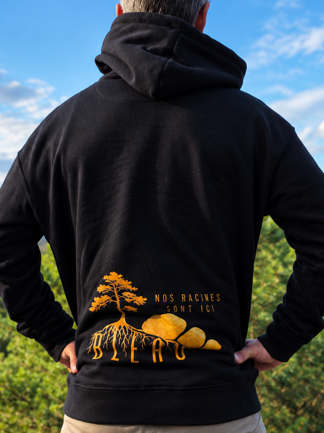 Sweat à capuche BLEAU — Nos racines sont ici